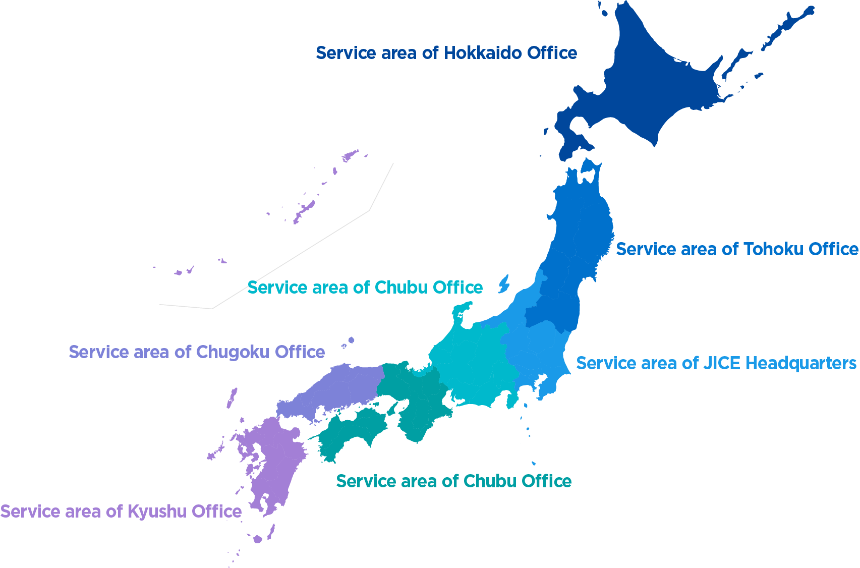 支所管轄地域の地図